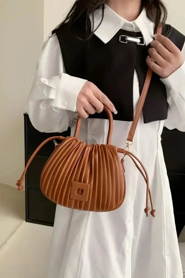 Keira Crossbody Bag - PU Leather Ruched Compact Carry