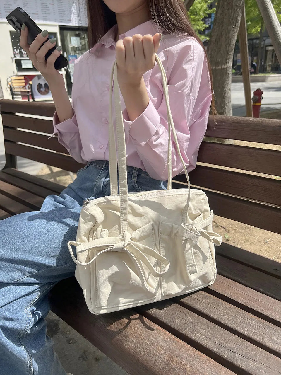 Celine Bow Tie Bag - PU Leather Charming Bow Details