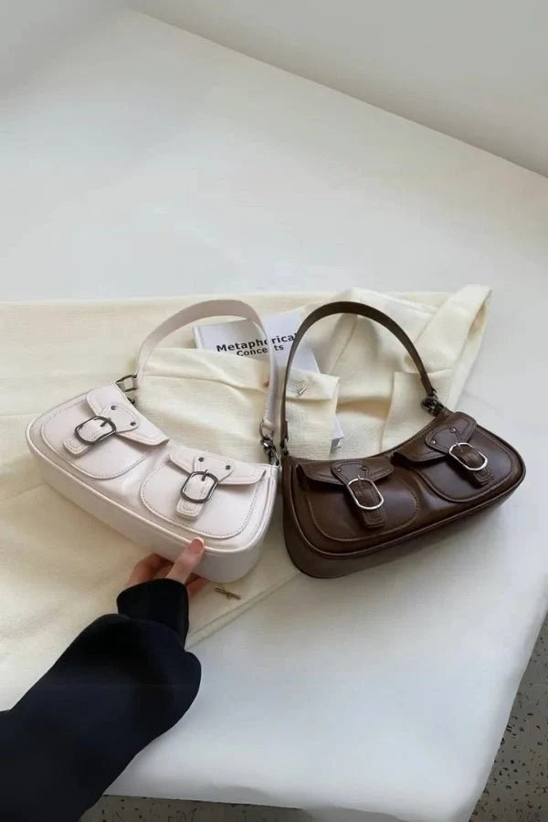Riviera Shoulder Bag - PU Leather Flap Closure with Pockets
