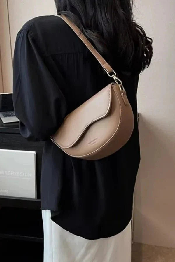 Blair Crossbody Bag - PU Leather Half-Moon Compact Carry