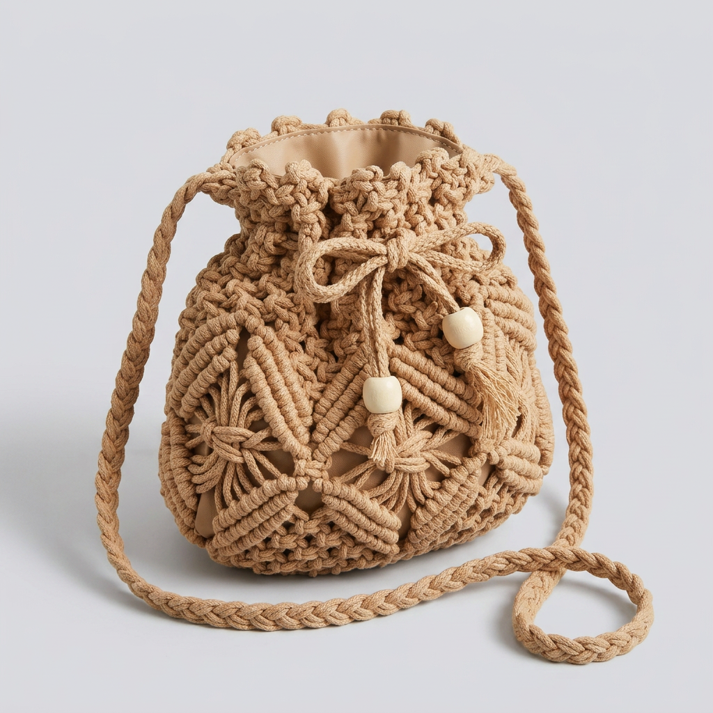 Amy Crochet Bucket Bag - Plus size model