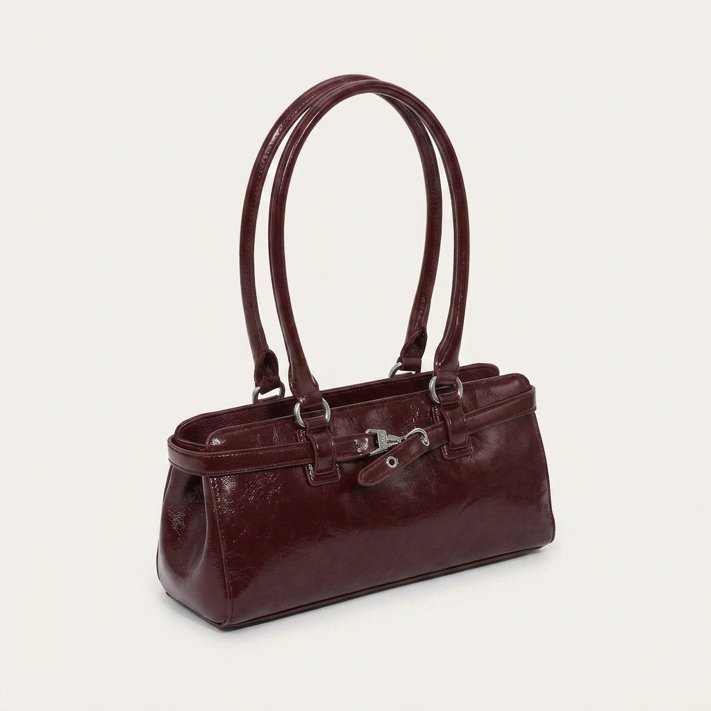 Celeste Structured Handbag - PU Leather Everyday Carry - Plus size model