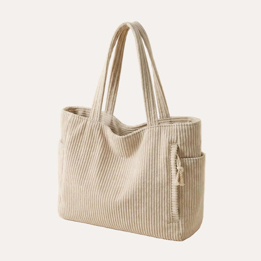 Tilda Tote Bag | Ribbed Corduroy Design with Spacious Interior