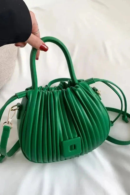 Keira Crossbody Bag - PU Leather Ruched Compact Carry