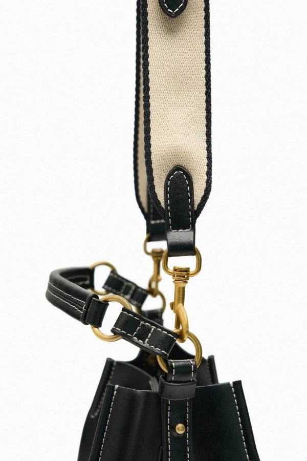 Enora Crossbody Bag - Canvas & PU Leather Minimalist Carry