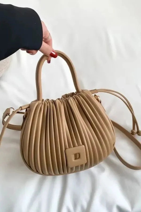Keira Crossbody Bag - PU Leather Ruched Compact Carry