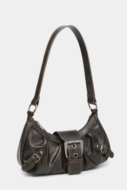 Adriel Shoulder Bag - PU Leather Statement Buckle Style