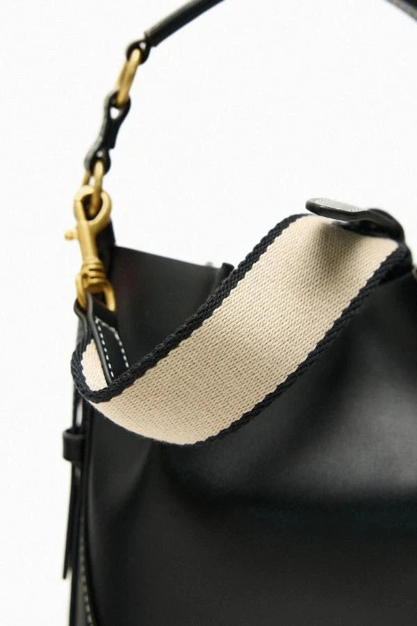 Enora Crossbody Bag - Canvas & PU Leather Minimalist Carry