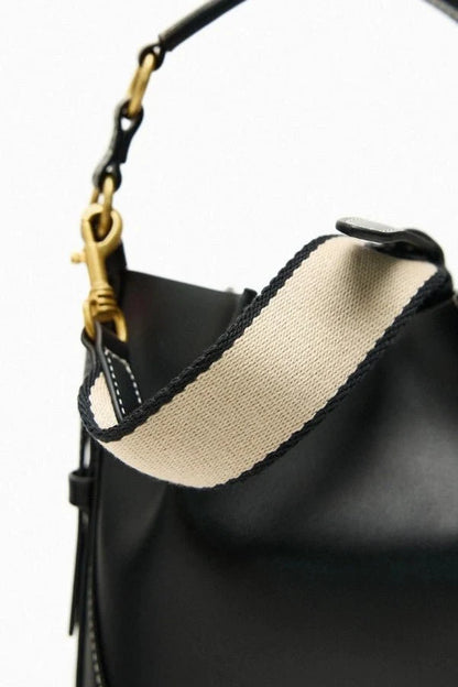 Enora Crossbody Bag - Canvas & PU Leather Minimalist Carry