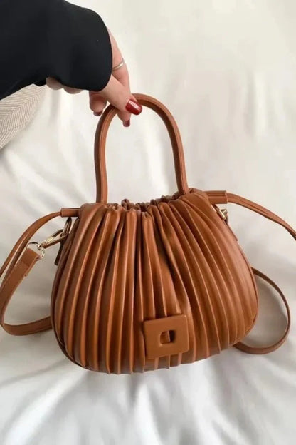 Keira Crossbody Bag - PU Leather Ruched Compact Carry
