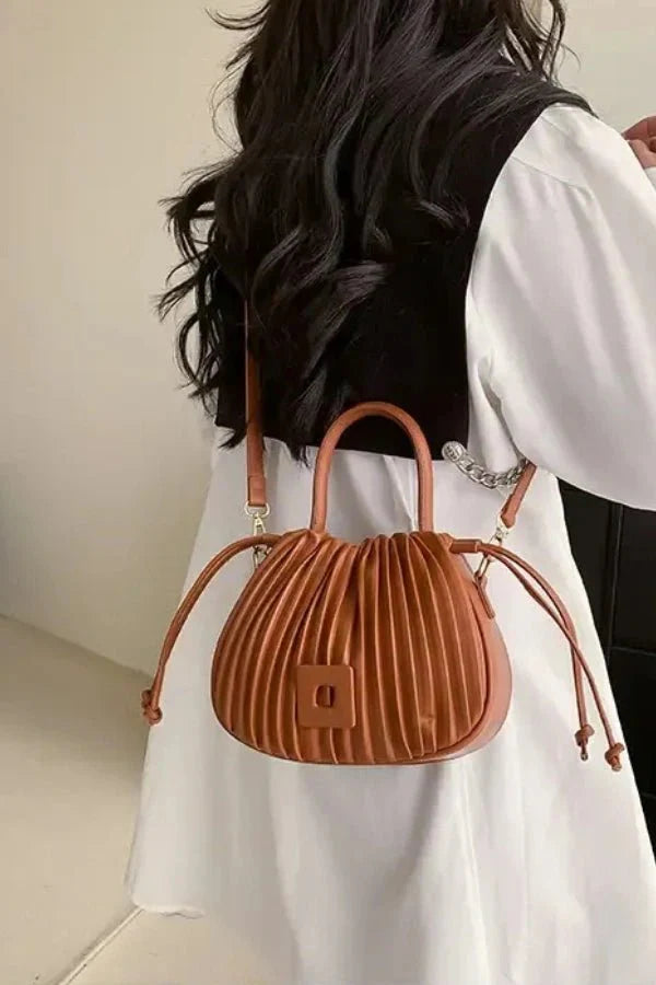 Keira Crossbody Bag - PU Leather Ruched Compact Carry