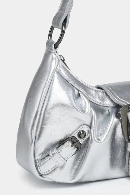 Adriel Shoulder Bag - PU Leather Statement Buckle Style