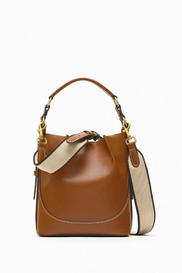 Enora Crossbody Bag - Canvas & PU Leather Minimalist Carry