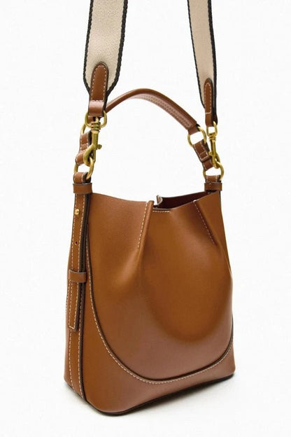 Enora Crossbody Bag - Canvas & PU Leather Minimalist Carry