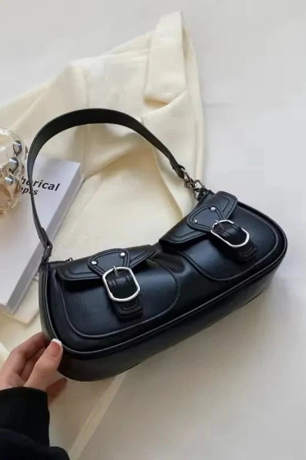 Riviera Shoulder Bag - PU Leather Flap Closure with Pockets