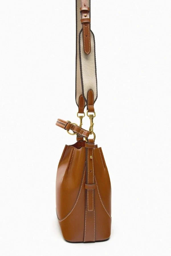 Enora Crossbody Bag - Canvas & PU Leather Minimalist Carry