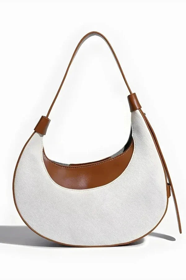 Evana Shoulder Bag - PU Leather Half-Moon Design