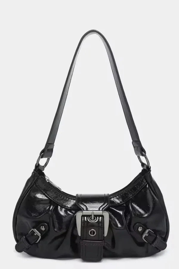 Adriel Shoulder Bag - PU Leather Statement Buckle Style
