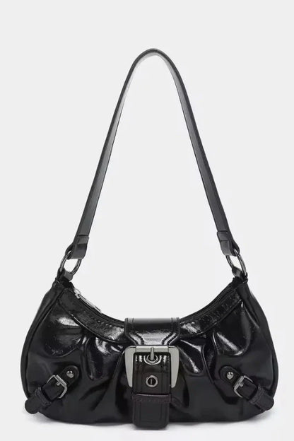 Adriel Shoulder Bag - PU Leather Statement Buckle Style