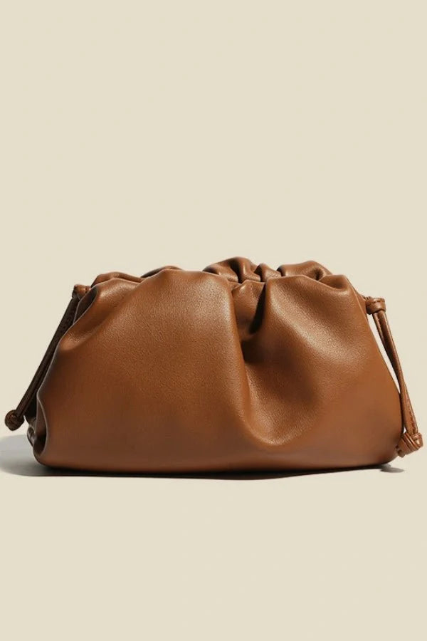 Selenea Dumpling Bag - PU Leather Chic Ruched Everyday Carry