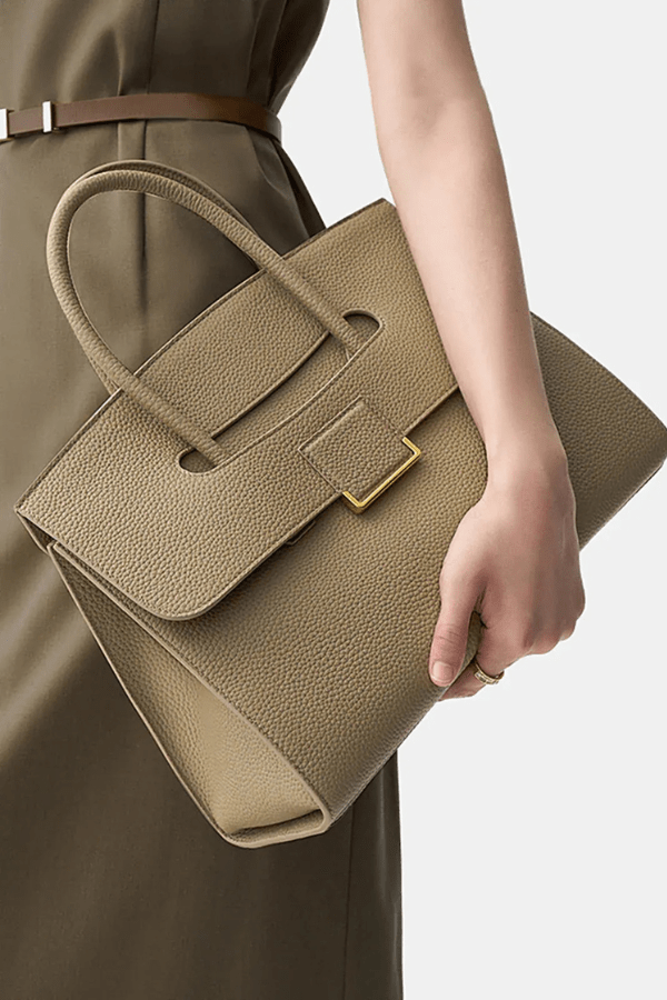 Lucia Crescent Bag - PU Leather & Nylon Shoulder Bag