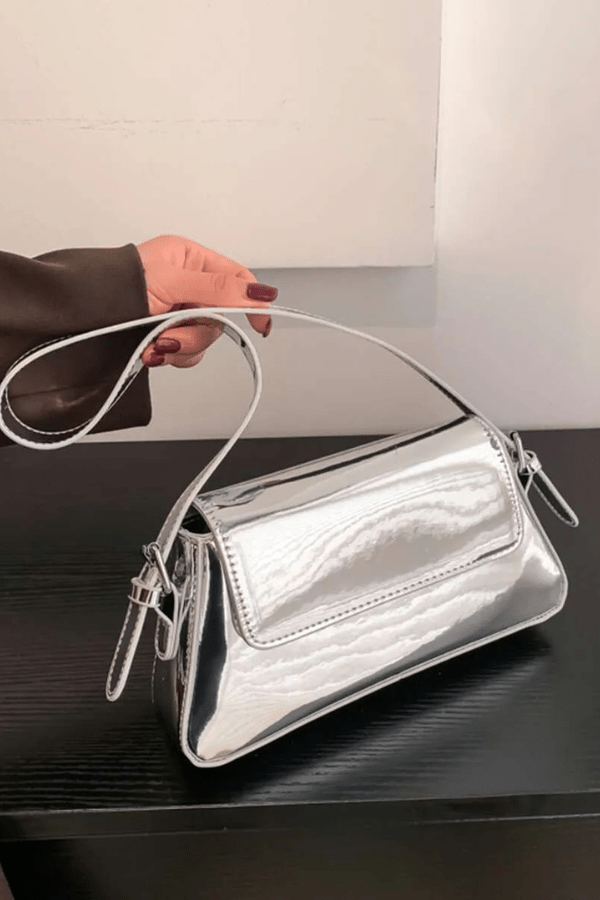 Rhiannon Shoulder Bag - PU Leather Metallic Evening Carry