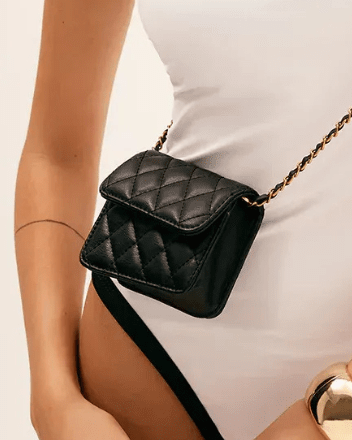 Celestia Shoulder Bag - PU Leather Metal Chain Mini Carry