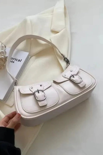 Riviera Shoulder Bag - PU Leather Flap Closure with Pockets