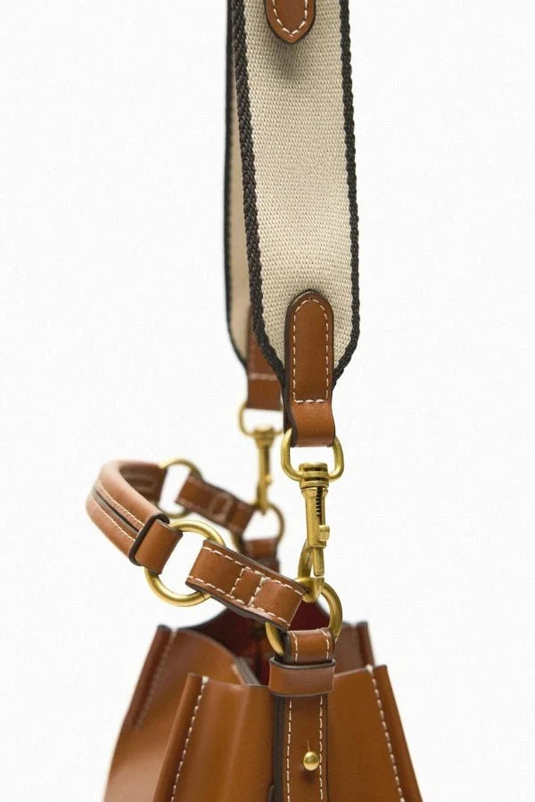 Enora Crossbody Bag - Canvas & PU Leather Minimalist Carry