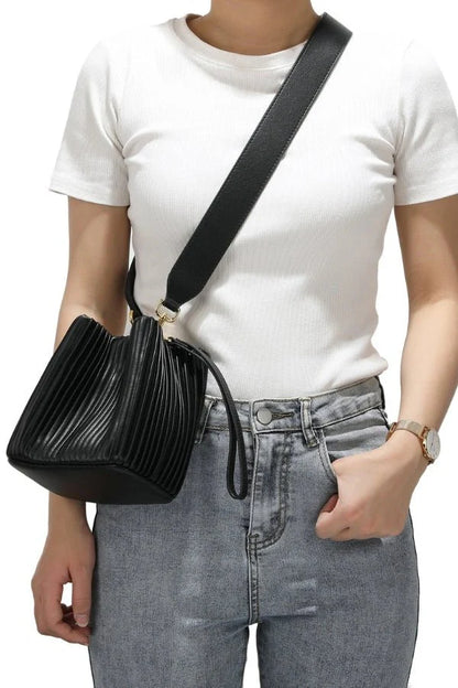 Celina Shoulder Bag - PU Leather Structured Convertible Carry