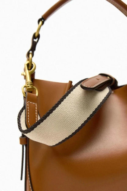 Enora Crossbody Bag - Canvas & PU Leather Minimalist Carry