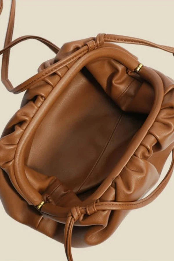 Selenea Dumpling Bag - PU Leather Chic Ruched Everyday Carry
