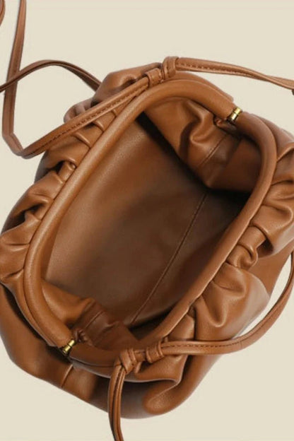 Selenea Dumpling Bag - PU Leather Chic Ruched Everyday Carry