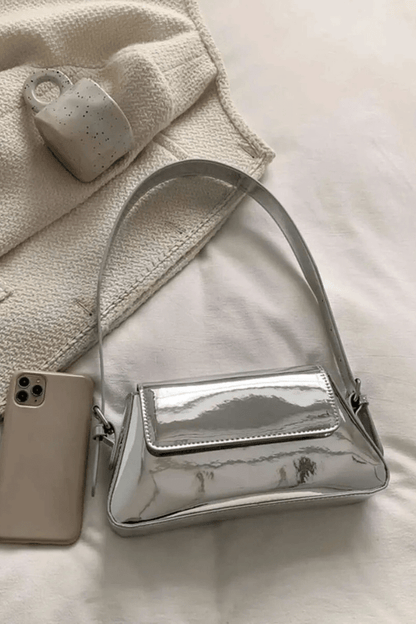 Rhiannon Shoulder Bag - PU Leather Metallic Evening Carry