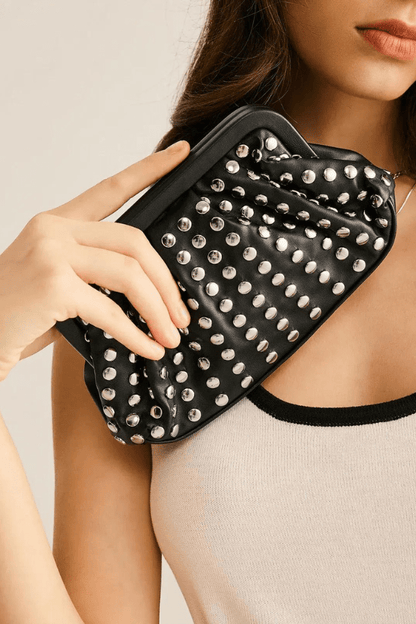 Kendra Clutch Bag - PU Leather Pleated Evening Carry