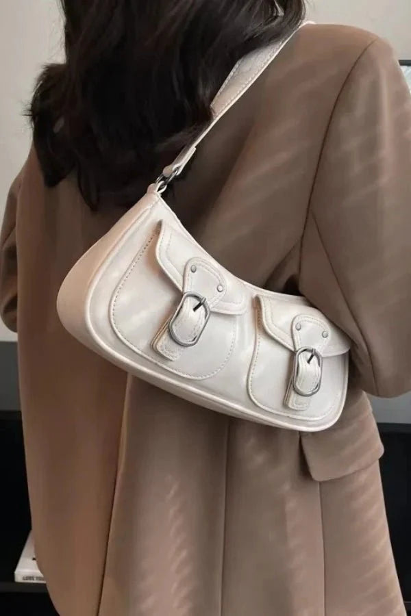Riviera Shoulder Bag - PU Leather Flap Closure with Pockets