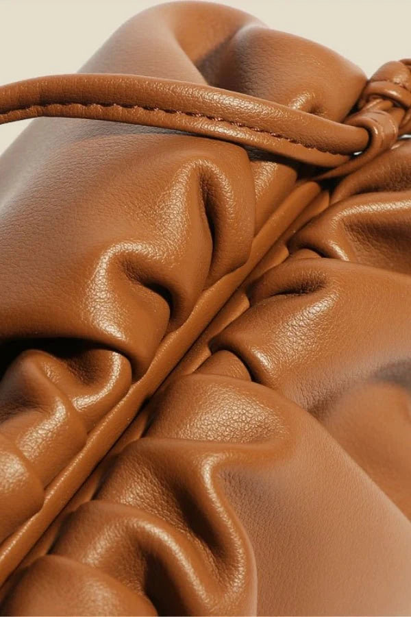 Selenea Dumpling Bag - PU Leather Chic Ruched Everyday Carry