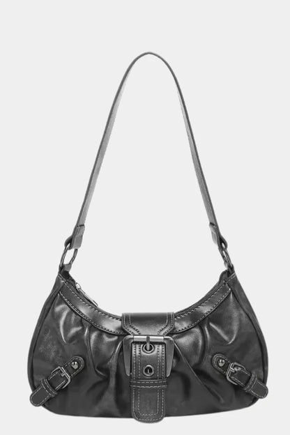 Adriel Shoulder Bag - PU Leather Statement Buckle Style