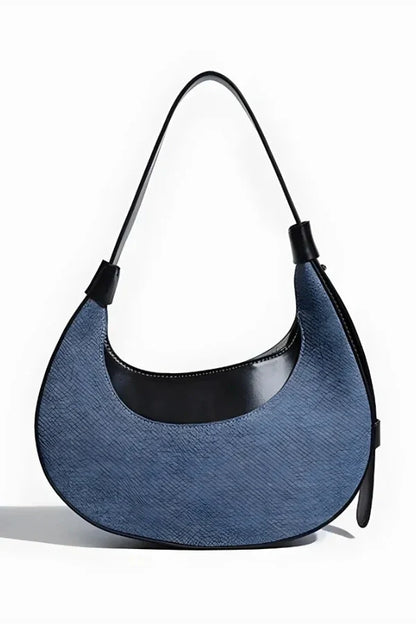 Evana Shoulder Bag - PU Leather Half-Moon Design