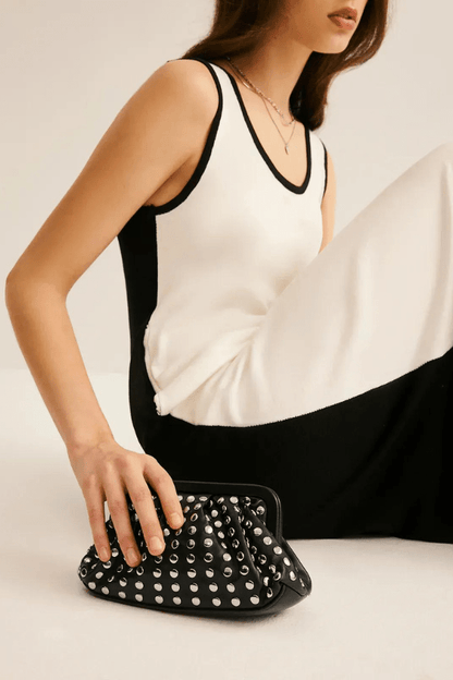 Kendra Clutch Bag - PU Leather Pleated Evening Carry
