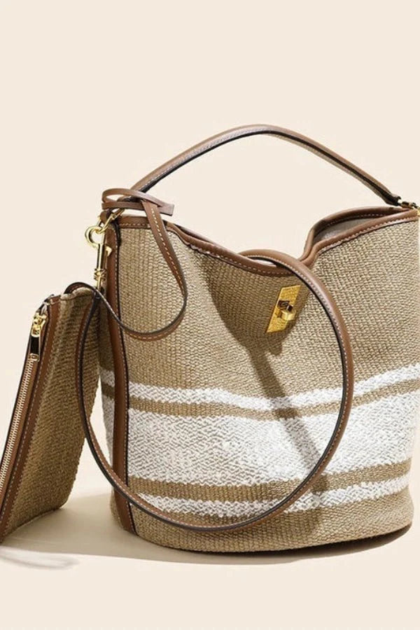 Rivka Tote Bag - Canvas & PU Leather Everyday Travel