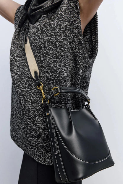 Enora Crossbody Bag - Canvas & PU Leather Minimalist Carry