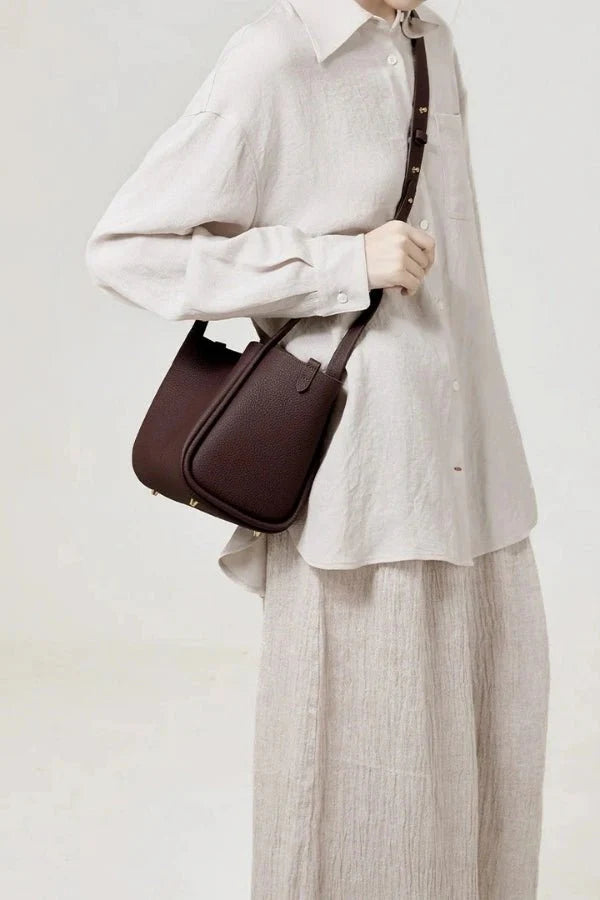 Rowan Bucket Bag - PU Leather Drawstring Everyday Carry