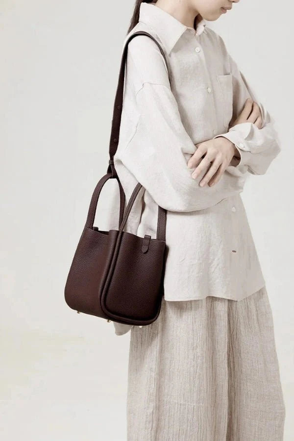 Rowan Bucket Bag - PU Leather Drawstring Everyday Carry