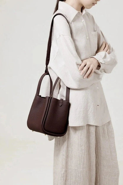Rowan Bucket Bag - PU Leather Drawstring Everyday Carry