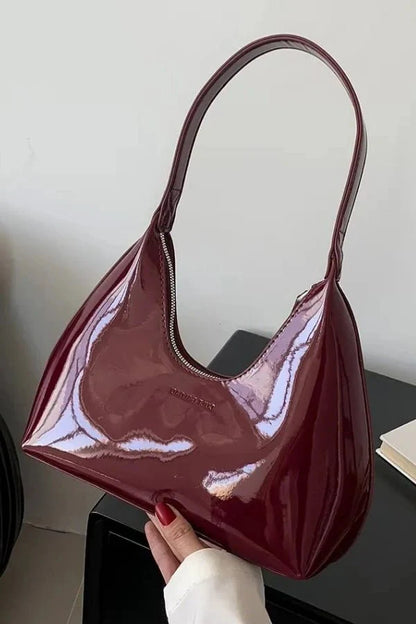 Adara Tote Bag - Patent PU Leather Structured Everyday Carry