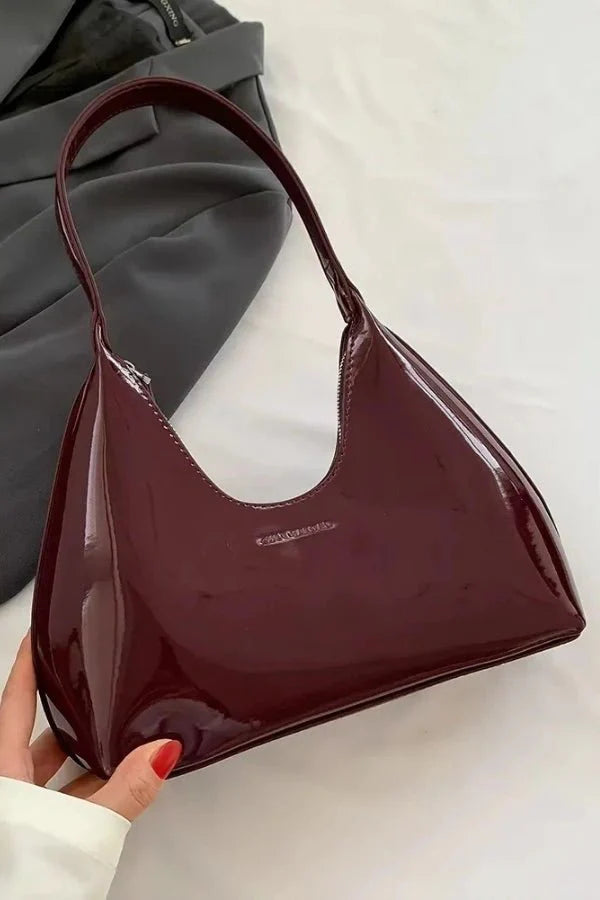Adara Tote Bag - Patent PU Leather Structured Everyday Carry