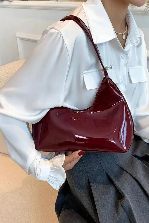 Adara Tote Bag - Patent PU Leather Structured Everyday Carry