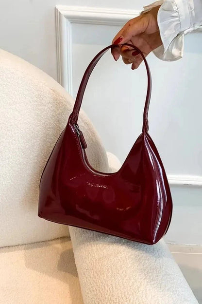 Adara Tote Bag - Patent PU Leather Structured Everyday Carry