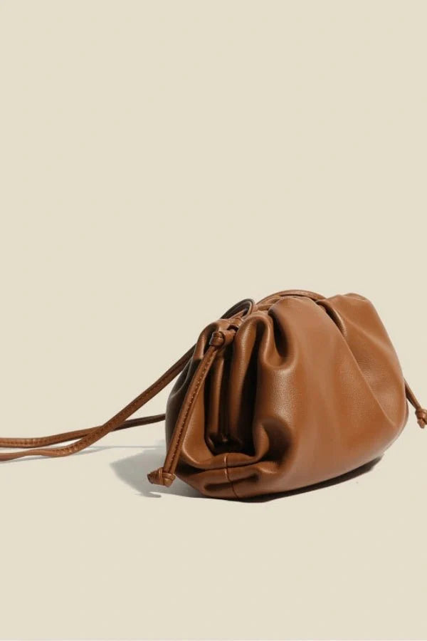Selenea Dumpling Bag - PU Leather Chic Ruched Everyday Carry